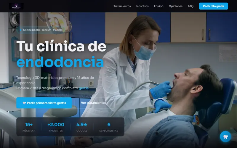 Demo de clínica dental con agente IA — portada de la web