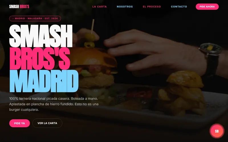 Demo de hamburguesería con agente IA de pedidos — portada de la web