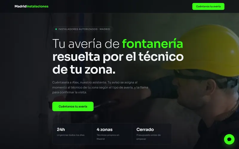 Demo de servicio técnico SAT con agente IA — portada de la web